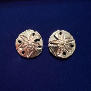 Gold Sand Dollar Earrings